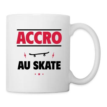 accro au skateboard - Mug blanc - blanc - Droite