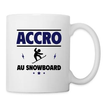 accro au snowboard - Mug blanc - blanc - Droite
