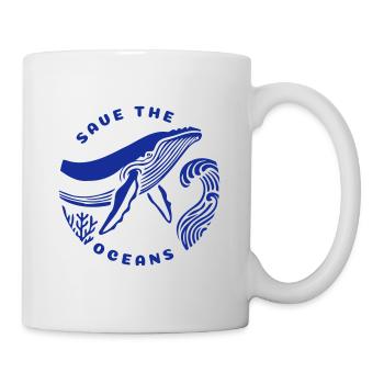 Save the Oceans - Rettet die Meere - Tasse - Weiß - Rechts