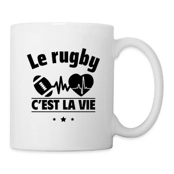 le rugby c est la vie,Rugby,Sport,Rugbyman - Mug blanc - blanc - Droite