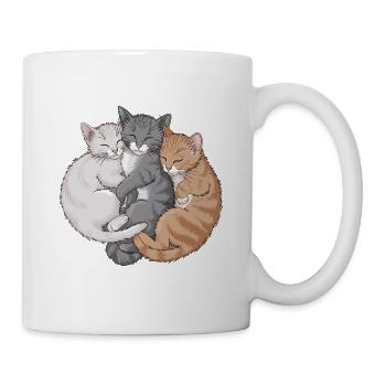 Niedliche Katzen schmusen zusammen für - Tasse - Weiß - Rechts