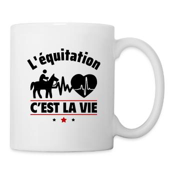 l équitation c est la vie,Cheval,Chevaux - Mug blanc - blanc - Droite