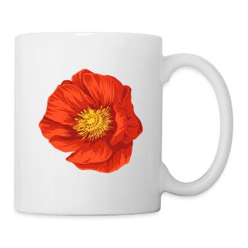 Blume rot  - Tasse - Weiß - Rechts
