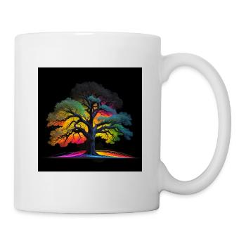 Arbre aux couleurs fluorescentes - Mug blanc - blanc - Droite