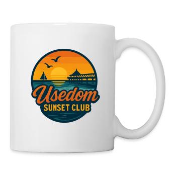 Usedom Sunset Club – Retro look for Baltic Sea fans - Mug - white - Right
