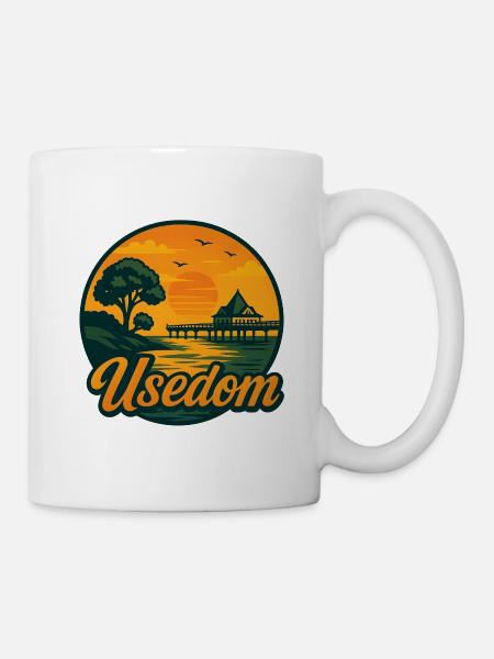 Urlaub auf Usedom – Ostsee Motiv mit Kultfaktor - Tasse - Weiß