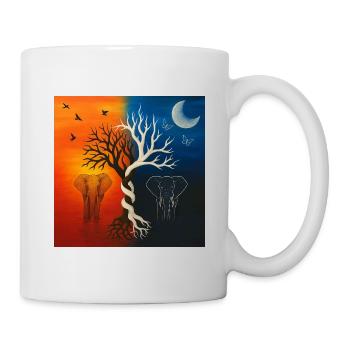 Elefanten / Spirit-Soul Kollektion - Tasse - Weiß - Rechts