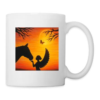 Engel mit Pferd / Spirit-Soul Kollektion - Tasse - Weiß - Rechts