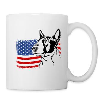 Bull Terrier US Amérique Drapeau Chiens Chien Wilsigns - Mug blanc - blanc - Droite