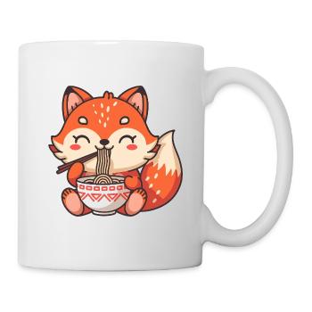 Süßer Fuchs isst Ramen - Tasse - Weiß - Rechts