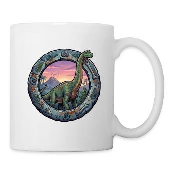 Brachiosaurus dans l’anneau volcanique - Mug blanc - blanc - Droite