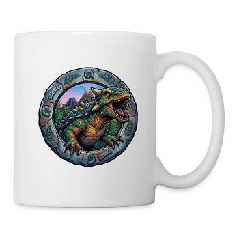 Ankylosaurus in the volcanic ring - Mug - white - Right