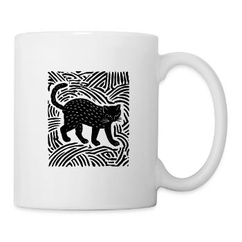 Psychedelische Schwarze Katze - Tasse - Weiß - Rechts