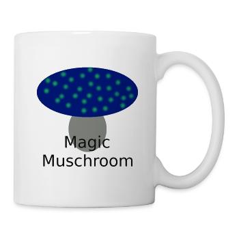 Neonblauer Pilzzauber - Tasse - Weiß - Rechts