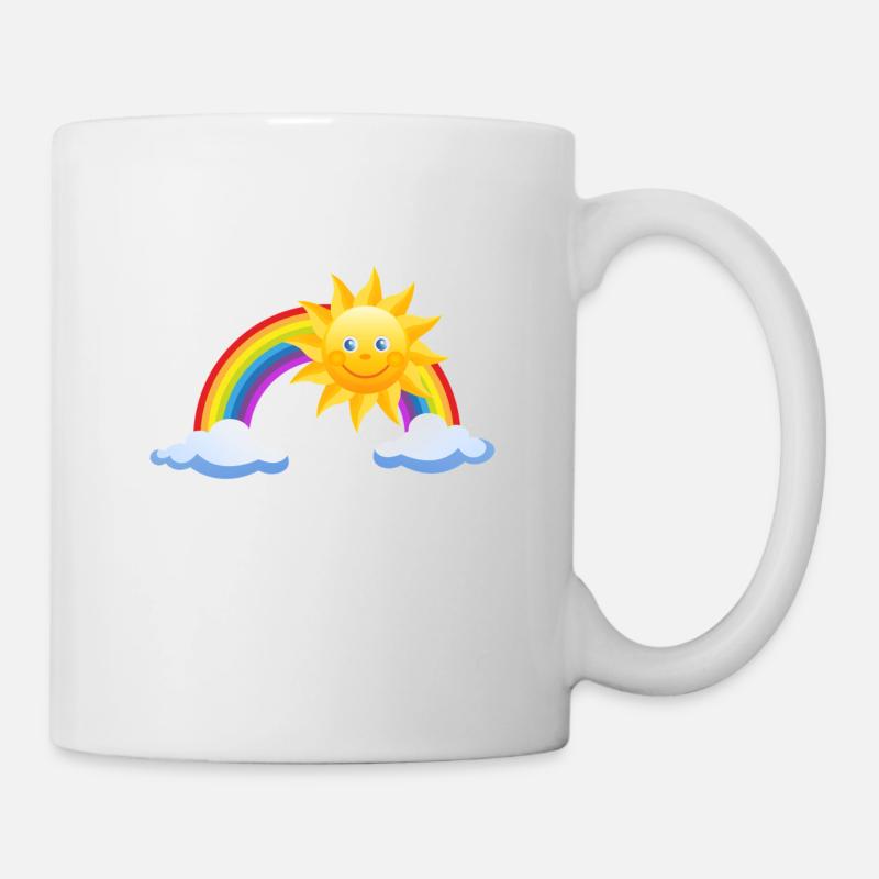 Sun, rainbow, clouds - Mug - white