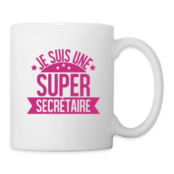 je suis une super secrétaire - Mug blanc - blanc - Droite