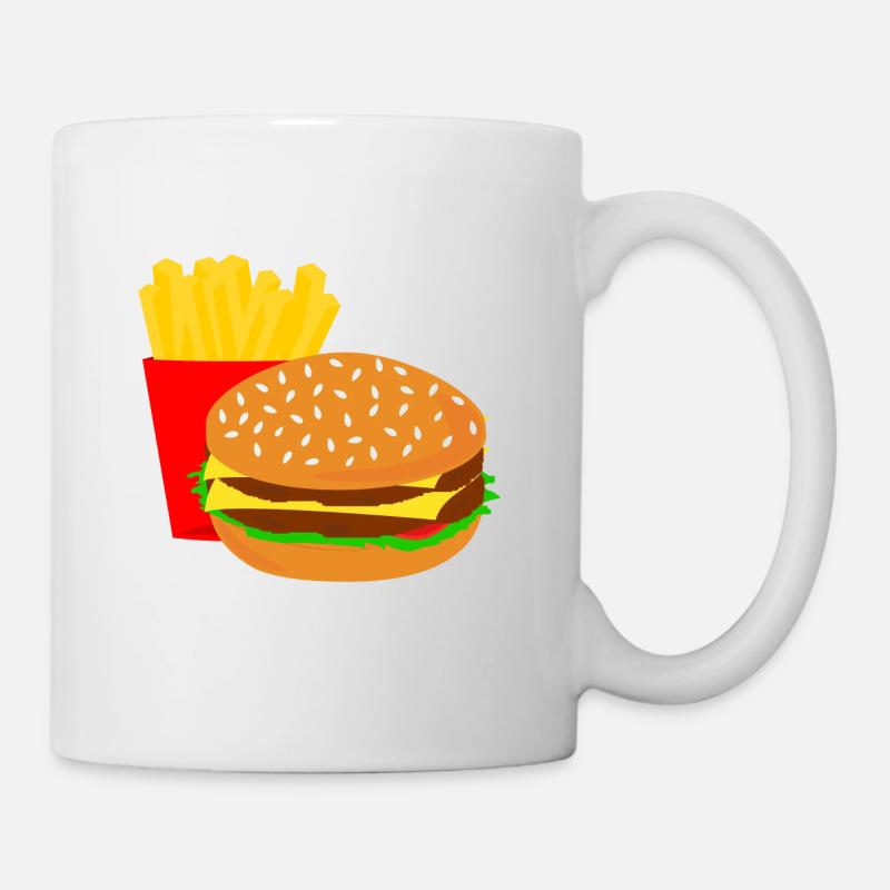 Burger Pommes Food Lover Gift Gift Idea - Mug - white
