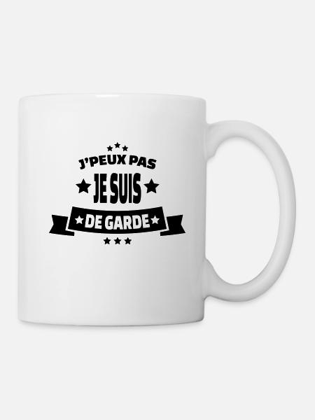 j'peux pas je suis de garde - Mug blanc - blanc
