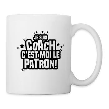 je suis coach c'est moi le patron - Mug blanc - blanc - Droite