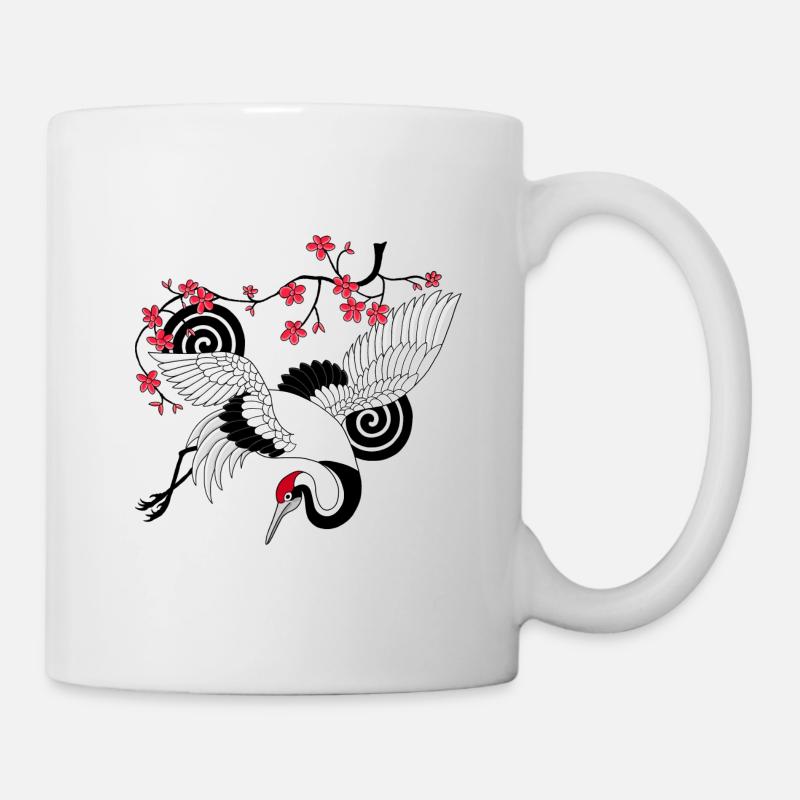 Kranich Vogel des Glücks - Tasse - Weiß