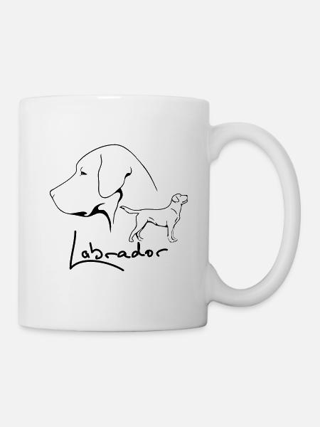 LABRADOR Profil WILSIGNS Hunde Hund Geschenkidee - Tasse - Weiß