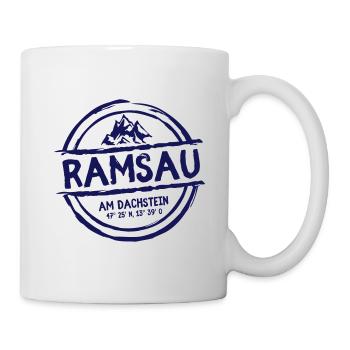 Ramsau mit Koordinaten - Tasse - Weiß - Rechts