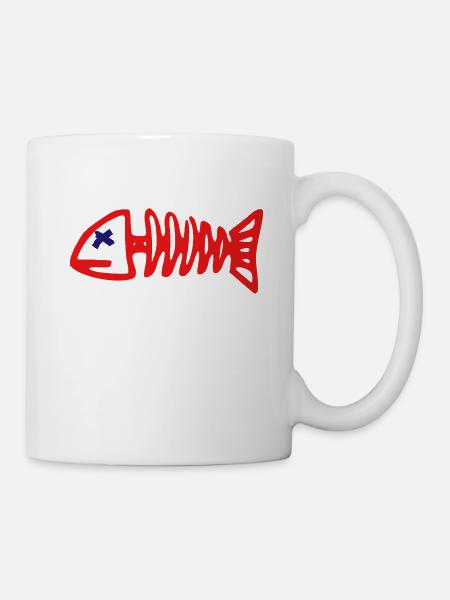 Poisson squelette poisson drôle - Mug blanc - blanc