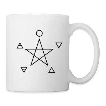Pentagramm, Elemente, Magie Symbol - Tasse - Weiß - Rechts