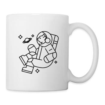 Astrocat - Astronaut Cat - Weltraumkatze - Tasse - Weiß - Rechts