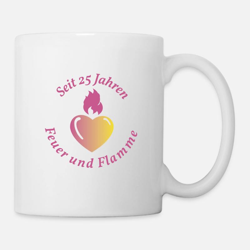 Silver wedding, 25th anniversary - Mug - white