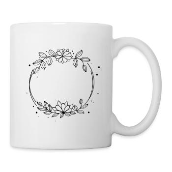 Personalisierbar Lieblicher Kranz - Tasse - Weiß - Rechts