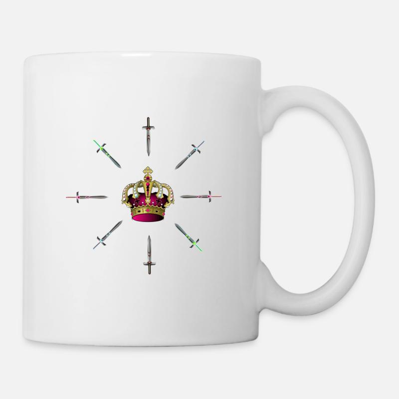 Krone und Schwerter - Tasse - Weiß