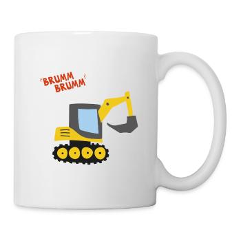 Bagger Brumm - Tasse - Weiß - Rechts