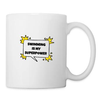Schwimmen ist meine Supermacht. - Tasse - Weiß - Rechts
