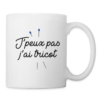 J'peux pas j'ai tricot - Mug blanc - blanc - Droite