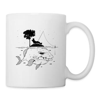 Angeln Auf Einer Insel Cooles Geschenk für Fischer - Tasse - Weiß - Rechts