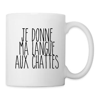 Je donne ma langue aux chattes - Mug blanc - blanc - Droite