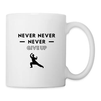 Karate: Never never never give up. - Mug - white - Right