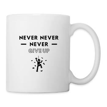 Rock climbing: Never never never give up - Mug - white - Right