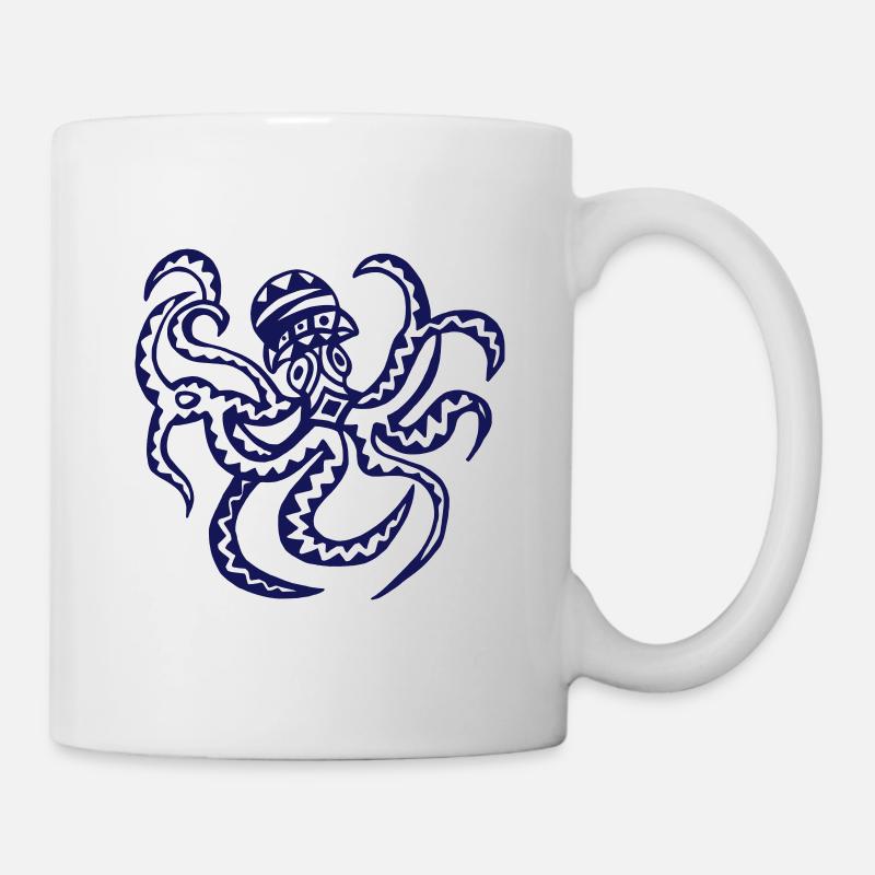 Octopus squid octopus monochrome - Mug - white