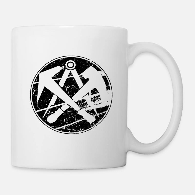 Dachdecker Zunft Symbol Vintage Used Look - Tasse - Weiß