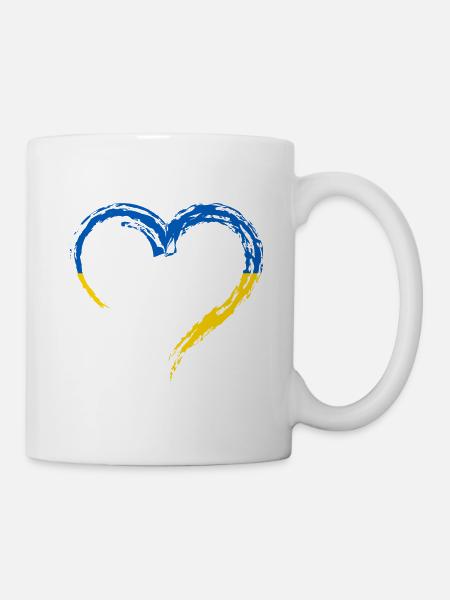 Ukraine Herz - Tasse - Weiß