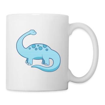 Cute little blue dinosaur - Mug - white - Right