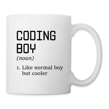 Coding Boy Definition Noun Software Developer Prog - Tasse - Weiß - Rechts