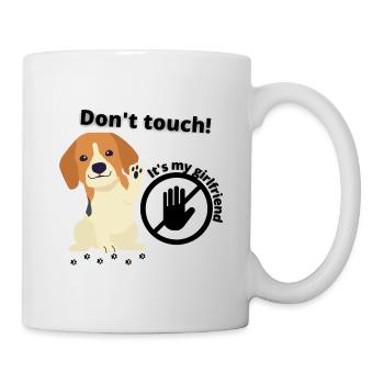 Männer Girlfriend T-Shirt - Tasse - Weiß - Rechts