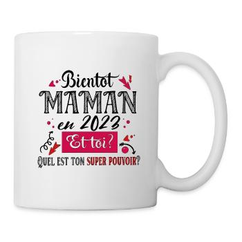 Maman 2023 Super Pouvoir Mère Cadeau Femme Humour - Mug blanc - blanc - Droite