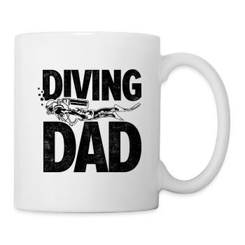 Diving Dad Scuba Diver Underwater Snorkeling Divin - Tasse - Weiß - Rechts