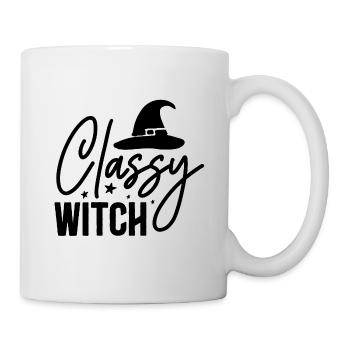 Stilvolle Hexe - Tasse - Weiß - Rechts