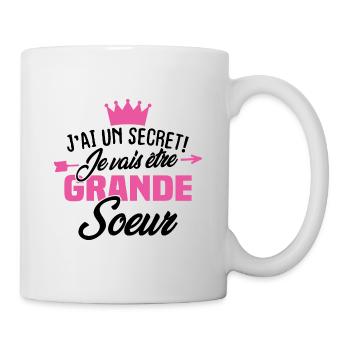 J'ai un secret je vais être grande sœur - Mug blanc - blanc - Droite