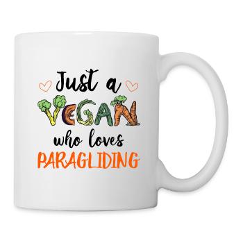 Just A Vegan Who Loves Paragliding Paraglider Para - Tasse - Weiß - Rechts